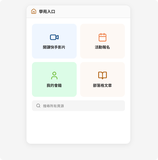 學苑資源散落 → 單一入口盡收眼底